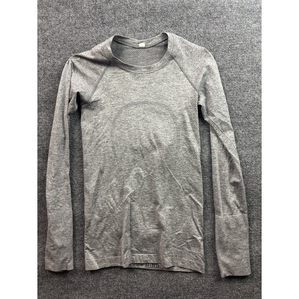 Lululemon Swiftly Tech Long Sleeve Women 4 Grey Heathered Crewneck Activewear